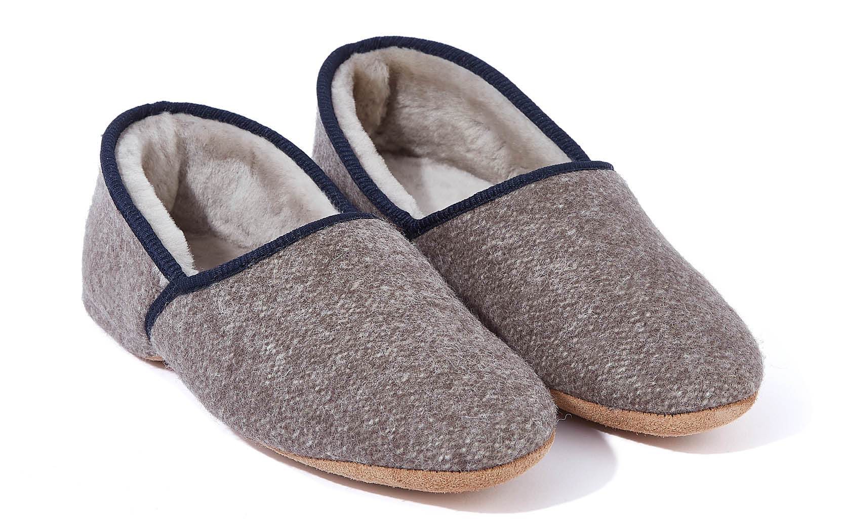 unlined leather slippers